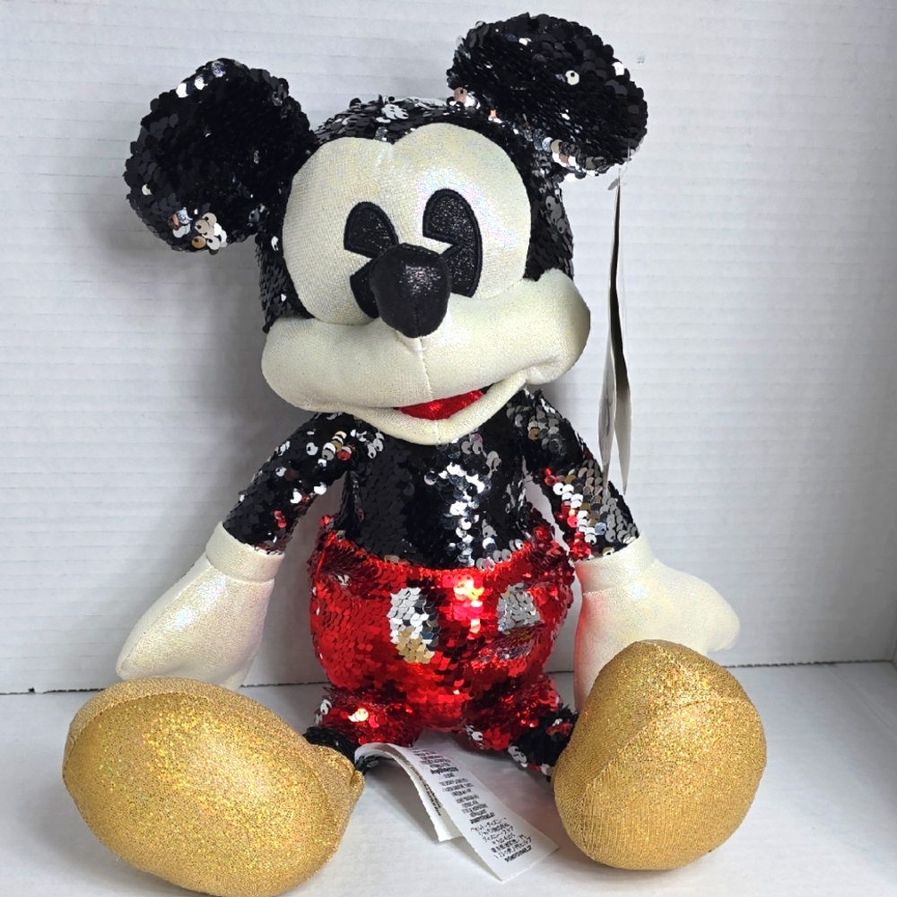 NEW Disney Special Edition Mickey Mouse Reversible Flip Sequin Plush Toy 15 Inch